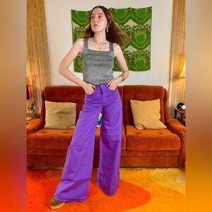 Vintage DEADSTOCK/NWT Late 70s/80s "Pantorama" Purple Wide Leg Flared Jeans